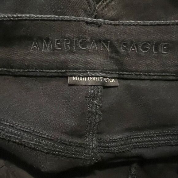 American Eagle black mini denim skirt size 8 - Picture 3 of 4